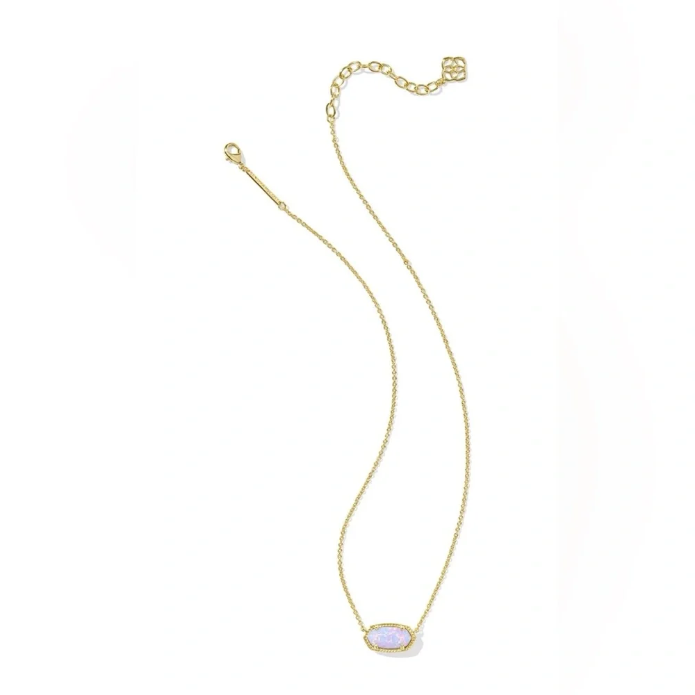 Kendra Scott Elisa Gold Necklace with Lilac Opal Stone - Picture 8 of 8